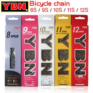 Łańcuchy rowerowe YBN Bike Chains Mtb Mountain Road Rower Chians 11 Speed ​​Puste Hollow Rower Cain 116 Links Silver S11s dla M7000 XT 230606