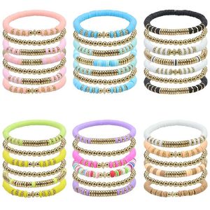 Braccialetti bohémien per donne perle di argilla polimero multicolore perle bracciale gioiello femminile femminile adorabili regali accessori 7pcs/set