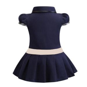New Girls' Dress Polo Collar Colored Checkered Bow Tie Children's Casual Designer Clothing Children's Wear