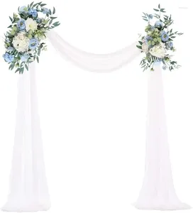 Kwiaty dekoracyjne sztuczne kwiaty zestaw łuków ślubnych z tkaniną Sheer Drap Floral dla znaków dekoracyjnych pakiet 3