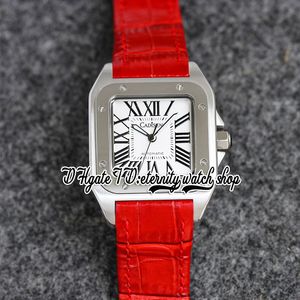 TWF V12 tw0029 Japan Miyota NH05 Automatic Womens Watch 36MM 316L Stainless Case White Dial Roman Markers Red Leather Strap 2023 High Quality Ladies Fashion Watches