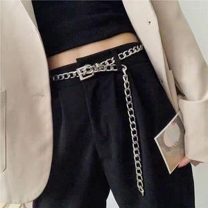 Belts Fashionable Women's Silver Waist Chain With Metal Belt For Decoration And Matching Coat Dress