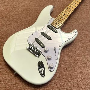 Custom Shop, White ST electric Guitar, single single pickup, Maple fingerboard high quality, free shipping