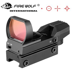 FIRE WOLF 20mm Rail Riflescope Hunting Optics Holographic Red Dot Sight Reflex 4 Reticle Tactical Scope Collimator Sight