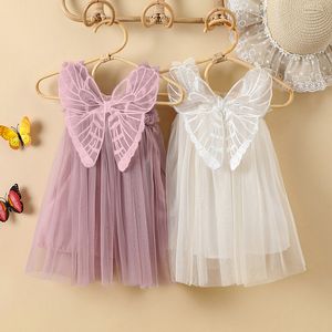 Girl's Dresses 9M-5Y Toddler born Infant Baby Girls Dress Butterfly Wing Lace A-line Dresses For Girls Birthday Wedding Party Summer 230606