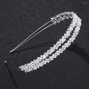 Bandanas Rhinestone Headpiece Wedding Hair Band Double Layer Women Hoop Bridal Accessories Bride