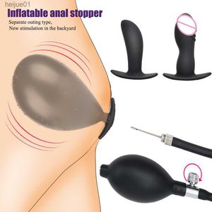 Inflated Anal Plug Separate Pump Expandable BDSM Big Butt Plug Prostate Massage Anus Dilator Anal Dildo Sex Toys for Women Men L230518