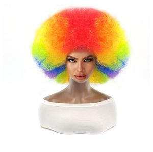 Parrucca da esplosione colorata da 12 pollici Clown Dress Up Puntelli Cappellino per parrucca riccio voluminoso Stili multipli disponibili Catch Yours Now