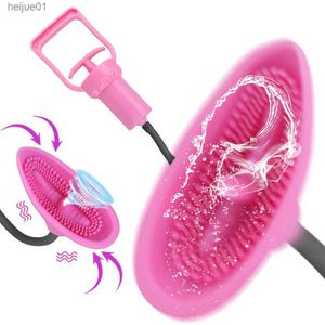 10 Speed Vagina Pump Nipple Vibrator Vacuum Pussy Pump Clitoris Stimulator Masturbator Tongue Licking Sucking Sex Toys For Wo