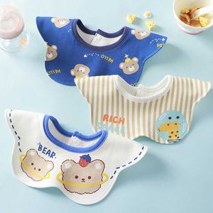 Bibs Burp Cloths Водонепроницаемые детские девочки и мальчики, кормящие полотенца слюнам, хлопок 360 цветочные новорожденные детские нагрудники одежда бандана шарфы G220605