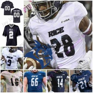 Coe1 Custom 2020 Rice Owls Football Jersey College NCAA Том Стюарт Астон Уолтер Брэд Рознер Остин Траммелл Блейз Альдредж Уайли Грин