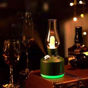 Masa lambaları Retro Lamba Air Hava Airhumiderifier Taşınabilir Nemlendirici Şarj Edilebilir Difüzör LED Duman Makinesi Ev Ofisi