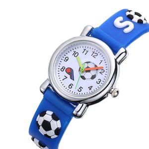 Barnklockor Söta 3D -fotboll Kids Watches Soft Silicone Football Band Tight Boys Girls Baby's Wrist Watch Clock Relogio Infantil 230606