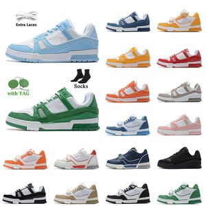 sneakers firmate Virgil Trainer Scarpe casual Luxury Fashion Pelle di vitello Abloh tripler Bianco blu dhgate Platform uomo donna vuittns Scarpa bassa Taglia euro 36-45