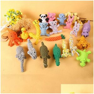 Dog Toys Chews Knit Animal Chew Cute Bear Elephant Tortoise Shape Pet Cat Fashion Supplies Will And Sandy Gift Drop Delivery Home G Dhhfd