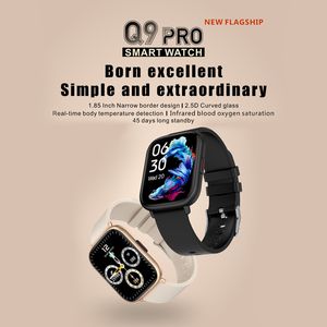 1,85 Zoll großer TFT-Bildschirm, IP68 wasserdicht, Herzfrequenzmesser, Körpertemperatur, hochwertige Sport-Smartwatch