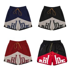 Shorts de natação de verão, shorts masculinos limitados Rhude, na altura do joelho, shorts altos de hip hop, treinamento esportivo de rua, calças de praia masculinas elásticas, tamanho S-XL