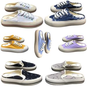 Klassische Outdoor-Hausschuhe, Vintage-Buchstabe, Designer-Schuhe, Schnürschuhe, Herren-Leinenschuhe, Luxus-Damen-Freizeitschuhe, runde Zehen, Plateauschuhe, rutschfeste halbe Hausschuhe, flacher Absatz