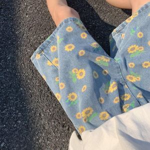 Męskie spodenki Y2K Summer Women Awdwear Breenics Daisy Korean Harajuku Jorts Dżins Cargo Worbgy Short Pants Bermudas Jeans Men Ubrania 2024