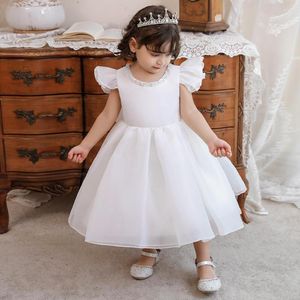 Mädchen Kleider Kleinkind Baby Kleidung 1 Jahr Geburtstag Taufkleider Große Schleife Weiß Taufe Party Kleid Kleinkind Prinzessin