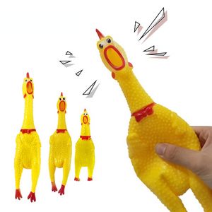 Pets Dog Toys Screaming Chicken Squeeze Sounding Toy for Dogs Yellow Rubber Funny Simulation Chicken Interactive Dog Chew Toys