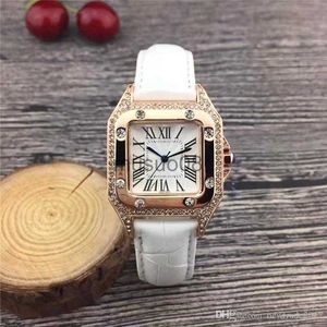 Inne zegarki Wysokiej jakości kobiety zegarki Diamond 32 mm skórzany pasek Fashon zegarki kwarcowe Ruch Lifestyle Waterproof Analog Lady Clock Dress WR J230606