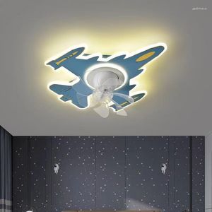 Lustres Lustre Infantil Com Ventilador De Teto Para Berçário Crianças Quarto Iluminação Avião Luz Meninos Meninas Quarto Led