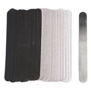 Nail Files Straight Replacement File 100180240 10pcs GreyBlack Removable SandPaper With Stainless Steel Handle Metal Sanding 230606