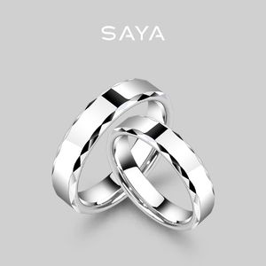 Couple Rings White Tungsten Carbide Couple Ring for Men and Women Fashion Faceted Classic Bands for Wedding Customized Engrave 230605
