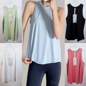 Lu Align Lu Girl Training Yogas Vest Oversize Fitness Yoga Wear ärmlös utomhusövning Toppar snabb torr löpande smockträning Cover Lady Solid Color