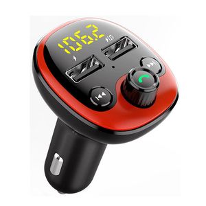 Factory Wholesale Price Folder Switching 2 USB Charge U Disk TF Card Play Car FM Transmitter Handsfree Car Kit Mp3 Player