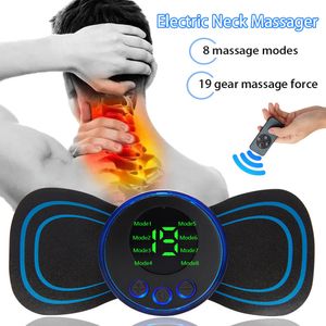 Portable Slim Equipment Smart Electric Neck Massager Patch EMS Neck Stretcher Remote Control Cervical Pulse Muscle Stimulator Acupuncture Relief Pain 230605