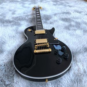 Ebony klavye elektro gitar perdesi bağlayıcı maun ahşap gövde siyah renk