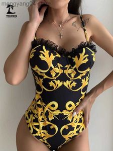 Vrouwen Twee Broek Kant Push Up Badmode Bikini's 2022 Sexy Vrouwen Eendelig Badpak Vrouwelijke Stijlvolle Print String Braziliaanse Monokini Badpak T230606