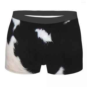 Unterhosen für Männer, sexy, glatt, rustikal, schwarz, Kuhfell-Druck, Unterwäsche, Boxershorts, Herren, Stretch-Shorts