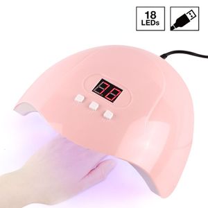 Tırnak kurutucuları taşınabilir pembe kurutma makinesi UV LED lamba 306090s zamanlayıcı USB kablosu ev kullanın jel vernik aracı 230606