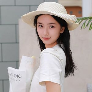 새로운 여름 짚 비치 모자 여성 선 보호 캡 여성 그늘 캡 레이디 Sunhat Fashion Sunhats 2023