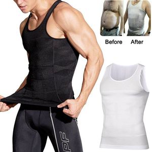 Men's Body Shapers Men Body Shaper Vest Tummy Slimming Underwear Corset Waist Muscle Compression Weight Loss Shirt Fat Burn Sport Shapewear 230606