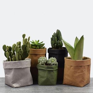 Planters krukor återanvändbara mini suckulenter planter potten tvättbar papper blomkruka miljövänliga skrivbordsblomma krukor flera användningsväska med flera användningar 230606