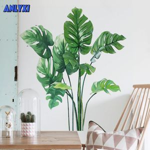 Large Plant LeavesWall Stickers Living Room Decoration Bedroom Home Decor Removable Wall Decals for Room Decorative Wallpapers