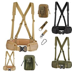 Midjestöd Taktisk Molle Belt Army Militär Special Nylon Men's Convenient Combat Girdle Eas H-formad mjuk vadderad justerbar