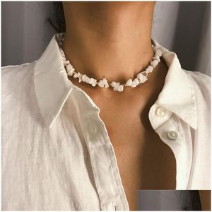 Chokers Fashion Stone Choker Necklace Beads Collar Summer Beach Jewelry Will And Sandy 380180 Drop Delivery Necklaces Pendants Dhmqa