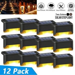 Garden Decorations Solar Deck Lights 12 Pack Outdoor Step Lights Waterproof Led Solar Lights for Railing Stairs Step Fence Yard Patio and Pathway 230606