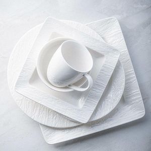 Skålar 1pc 1set Tillverkning servis uppsättning stråhattplatta keramiska minimalistisk pasta skål