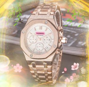 Diarniny działają lub matryczne męskie zegarki jeden dwa trzy oczy designerski zegar ze stali nierdzewnej gumowy kwartalnik kwarcowy kalendarz prosty luksusowe popularne prezenty na rękę na rękę na rękę na rękę