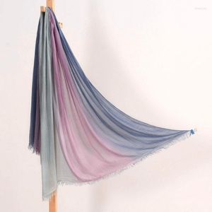 Градиент градиент хлопчатобумажный шарф дамский цвет мозаичный цвет удлиненный шаль.