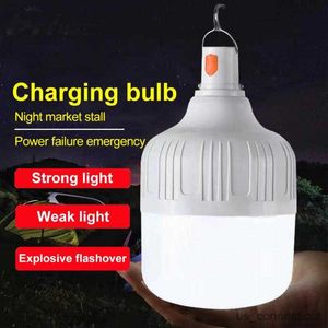 Sensor Lights LED Rechargeable Bulb Night Market Stall Portable Camping Modes Hanging Tent Work Light Rain Proof Emergency Light R230606