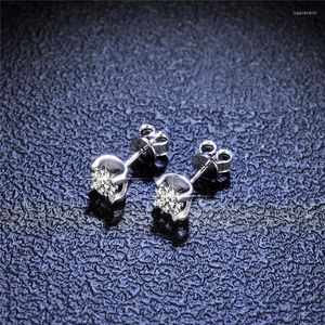 Orecchini a bottone Argento vero Platino ricoperto 1-2 carati Diamante a taglio eccellente Test superato D Colore Buona purezza Moissanite Testa di mucca