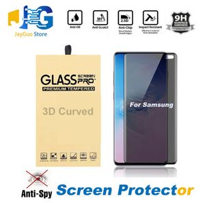 Privacy Volledige Cover Gehard Glas Voor Samsung Note 20 S20 Ultra S8 S9 Plus Note 8 9 Screen Protector met box1016657