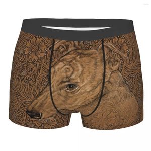 Unterhosen Windhundmuster Boxershorts für Herren 3D-Druck Whippet Sihthound Hund Unterwäsche Höschen Slips Breathbale